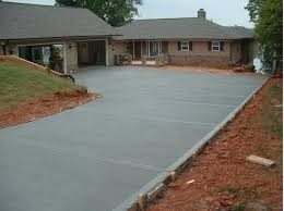 poured concrete driveway